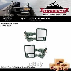 Trail Ridge Tow Mirror Power Fold Extend Heat Smoked Signal Chrome Pair for Ford