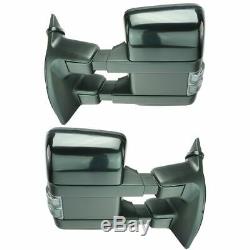 Trail Ridge Tow Mirror Power Fold Extend Heat Smoked Signal Pair for Ford Pickup
