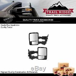 Trail Ridge Tow Mirror Upgrade Power Fold Heat Signal Smooth Black Pair for Ford