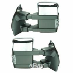 Trail Ridge Towing Mirror Power Folding Extend Heat Signal Chrome Pair for Ford
