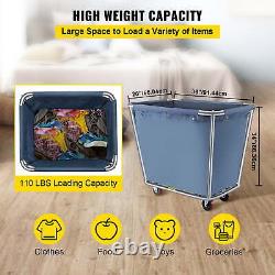 Truck Cap Basket Cart Laundry Steel With 4 Wheels Clothing Storage Waterproof New