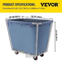 Truck Cap Basket Cart Laundry Steel With 4 Wheels Clothing Storage Waterproof New