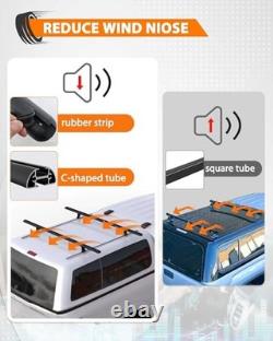 Truck Cap Topper Rack Adjustable Aluminum Ladder Roof Rack for Kayak Canoe 60