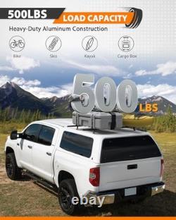 Truck Cap Topper Rack Adjustable Aluminum Ladder Roof Rack for Kayak Canoe 60