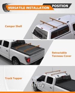 Truck Cap Topper Rack Adjustable Aluminum Ladder Roof Rack for Kayak Canoe 60