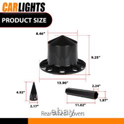 Truck Hub Cover Wheel Set Fits Rear 33mm Nut Covers with Spiked Removable cap Semi