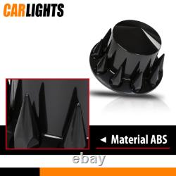 Truck Hub Cover Wheel Set Fits Rear 33mm Nut Covers with Spiked Removable cap Semi