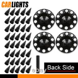 Truck Hub Cover Wheel Set Fits Rear 33mm Nut Covers with Spiked Removable cap Semi