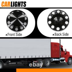 Truck Hub Cover Wheel Set Fits Rear 33mm Nut Covers with Spiked Removable cap Semi
