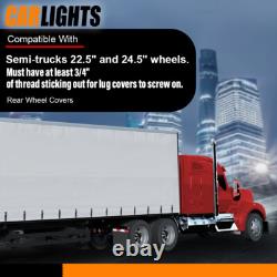 Truck Hub Cover Wheel Set Fits Rear 33mm Nut Covers with Spiked Removable cap Semi