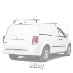 Universal 2 Bar 60'' Aluminum Pickup Truck Cap Topper Van Roof Ladder Rack White