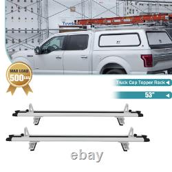 Universal 53 Truck Cap Topper Rack Aluminum Ladder Roof Rack for Truck, White