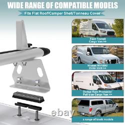 Universal 53 Truck Cap Topper Rack Aluminum Ladder Roof Rack for Truck, White