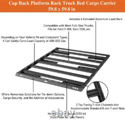 Universal Full-size Truck Bed Cap Platform Rack Trunk Bed Cargo Carrier Alum