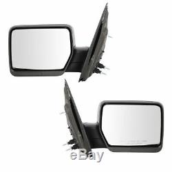 Upgrade Mirror Manual Amber Reflector Black Textured Cap Pair Set for 04-13 F150