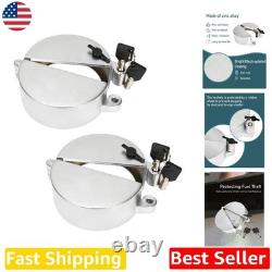 Upgrade Semi Truck Fuel Cap 2PK Locking Chrome Zinc Anti-Theft Keys Included