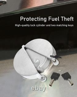 Upgrade Semi Truck Fuel Cap 2PK Locking Chrome Zinc Anti-Theft Keys Included