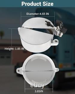 Upgrade Semi Truck Fuel Cap 2PK Locking Chrome Zinc Anti-Theft Keys Included