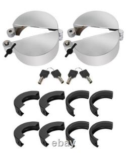 Upgrade Semi Truck Locking Fuel Cap Cover 2 Pcs with 4 Keys, Fits Most Trucks