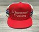 Vintage 3 Stripe Schwerman Trucking Mesh Trucker Snapback Hat Made In Usa Mint