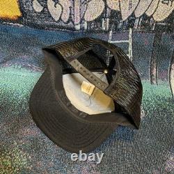 Vintage 80s Bald Eagle Trucker Hat NEW Yellow Trucking Harley AOP Fashion