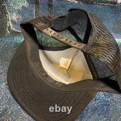 Vintage 80s Bald Eagle Trucker Hat NEW Yellow Trucking Harley AOP Fashion
