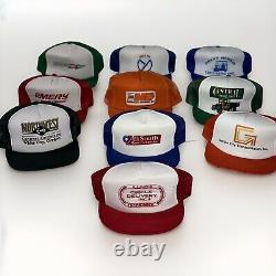 Vintage Foam 80s Trucking Company SnapBack Hats Lot Of 10