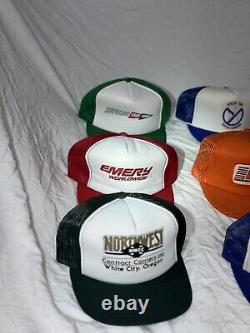 Vintage Foam 80s Trucking Company SnapBack Hats Lot Of 10
