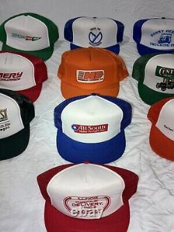 Vintage Foam 80s Trucking Company SnapBack Hats Lot Of 10
