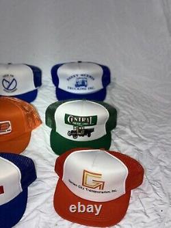Vintage Foam 80s Trucking Company SnapBack Hats Lot Of 10