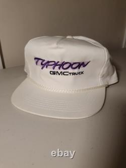Vintage Hat TYPHOON GMC TRUCK 90's SnapBack Cap Genuine Young White Purple NOS