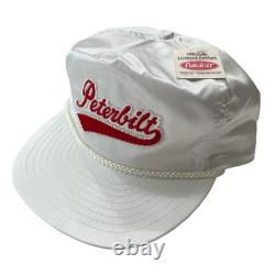 Vintage OTTO Peterbilt White Satin Trucker Hat Truck Driver Cap NEW Old Stock