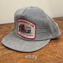 Vtg ESSO John Archibald Mack Truck Snapback Corduroy Hat Cap Oil MINT with Tag