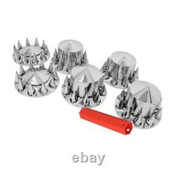 Wheel Cover Hub Cap 33mm Screw-On Spiked Lug Nut Covers for Peterbilt Semi Truck