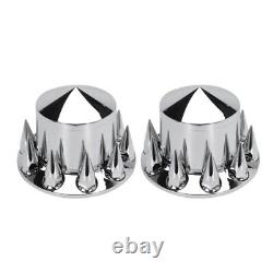 Wheel Cover Hub Cap 33mm Screw-On Spiked Lug Nut Covers for Peterbilt Semi Truck