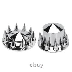 Wheel Cover Hub Cap 33mm Screw-On Spiked Lug Nut Covers for Peterbilt Semi Truck