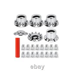 Wheel Cover Hub Cap 33mm Screw-on Lug Nut Covers for Freightliner Semi Trucks